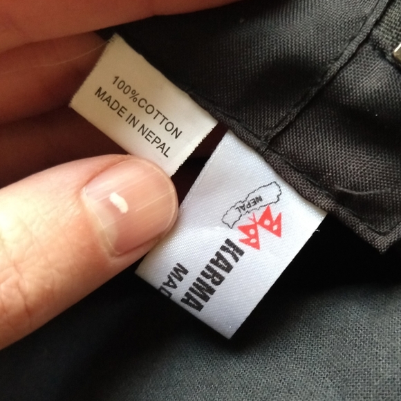 Brown Striped 100% Cotton Backpack - Picture 5 of 6